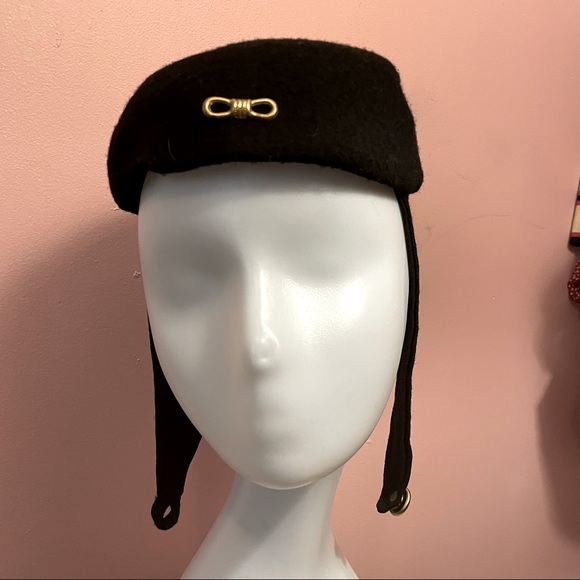 VTG Midcentury-1960s Wool Driving Cap Gold Accents for the Stylish Mobile Lady - Picture 3 of 13